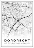 Street map poster of Dordrecht city centre, South Holland