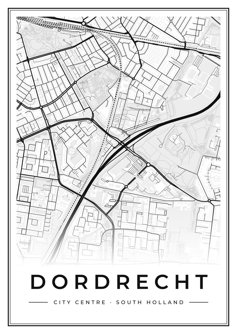 Dordrecht City Centre Street Map Poster