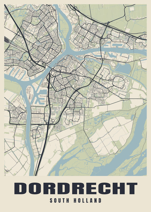 Dordrecht Street Map Poster