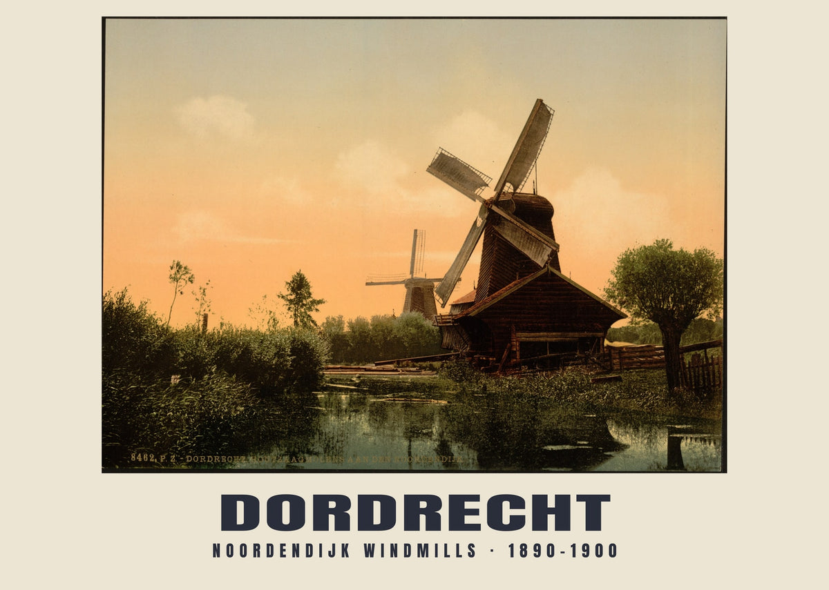 Noordendijk Windmills, Dordrecht, 1890–1900 heritage photograph