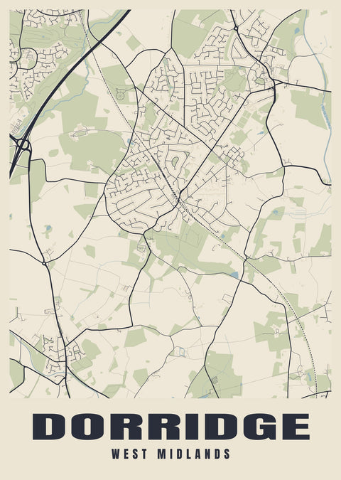 Dorridge Street Map Poster