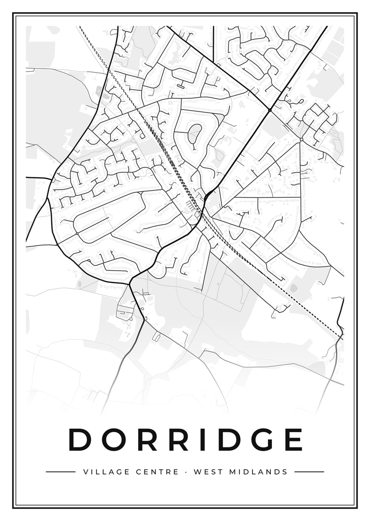 Dorridge Village Centre Street Map Poster