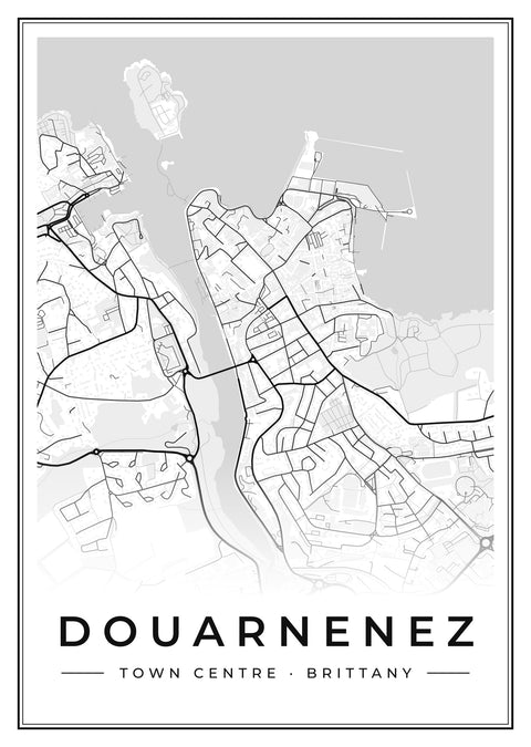Douarnenez Town Centre Street Map Poster