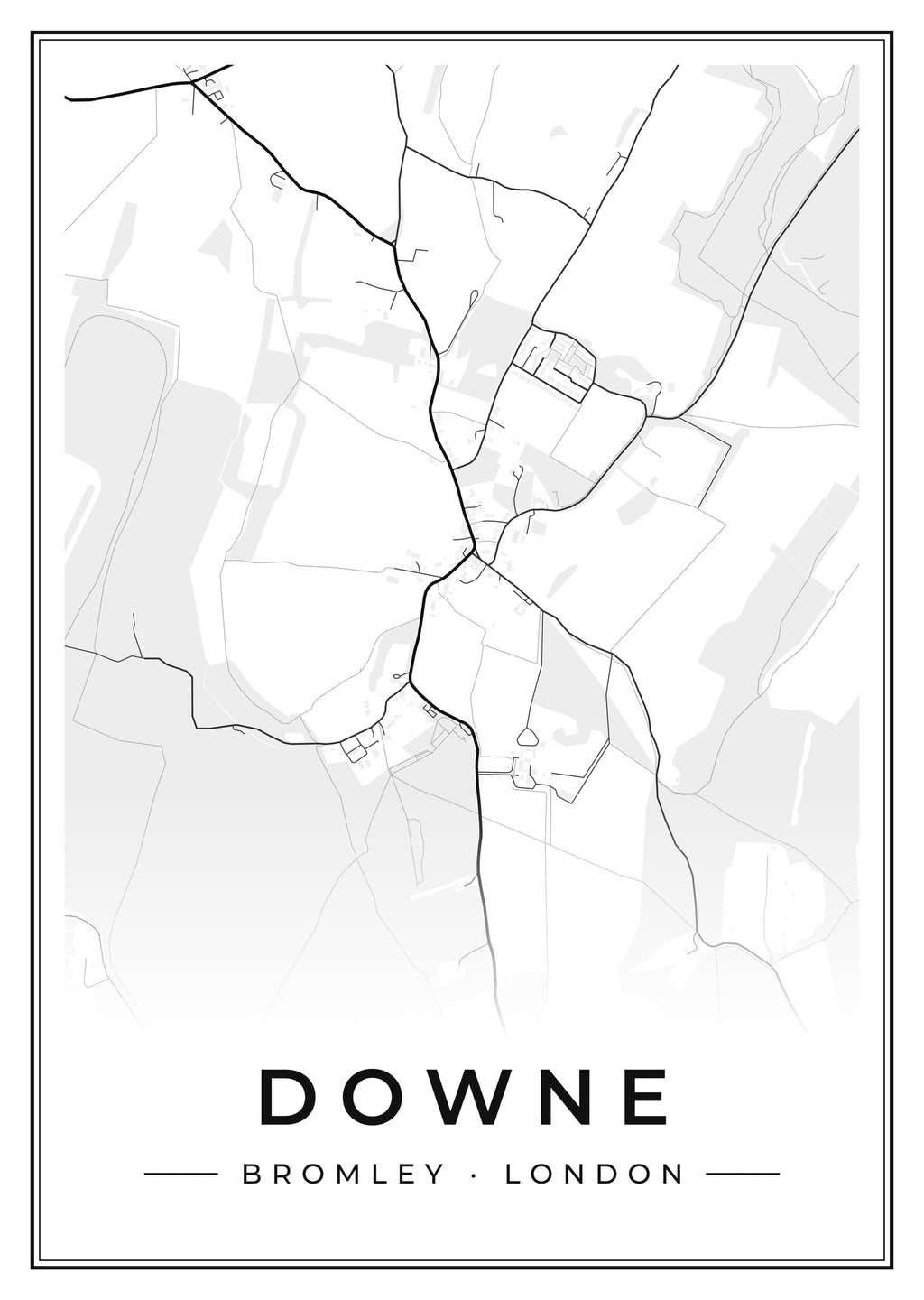 Street map poster of Downe, Bromley, London