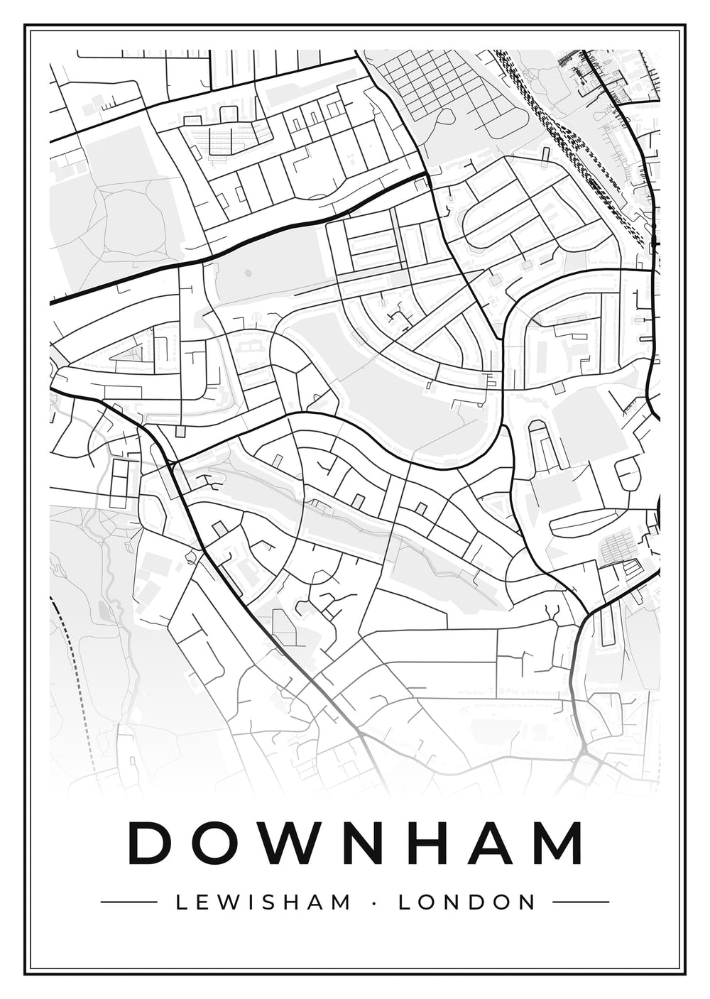 Downham Street Map Poster