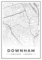 Street map poster of Downham, Lewisham, London
