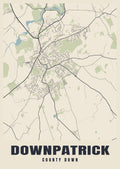 Street map poster of Downpatrick, County Down