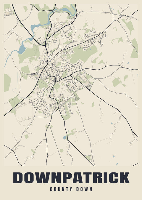 Downpatrick Street Map Poster