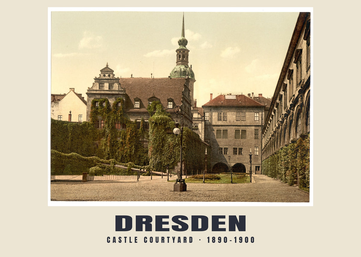Castle Courtyard, Dresden, 1890–1900 heritage photograph