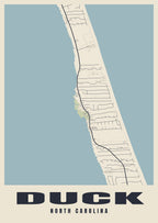 Street map poster of Duck, North Carolina