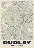 Street map poster of Dudley, West Midlands