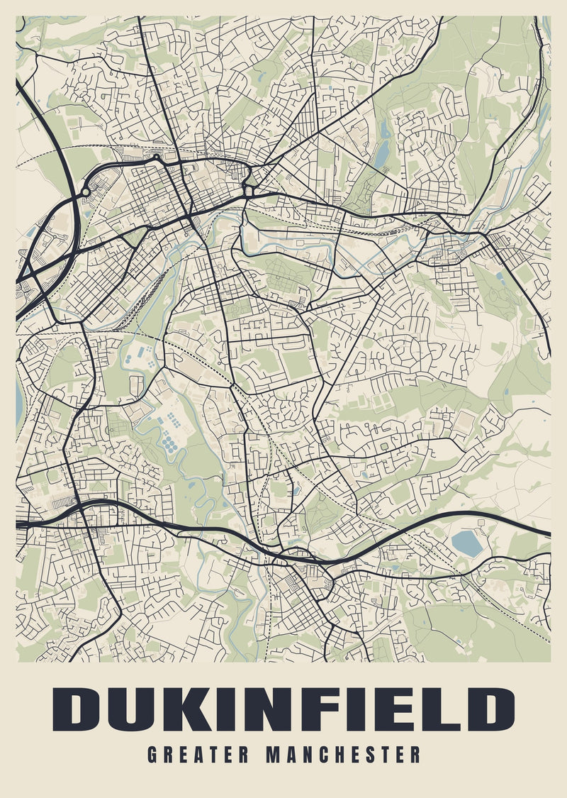 Dukinfield Street Map Poster