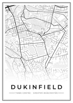 Street map poster of Dukinfield town centre, Greater Manchester