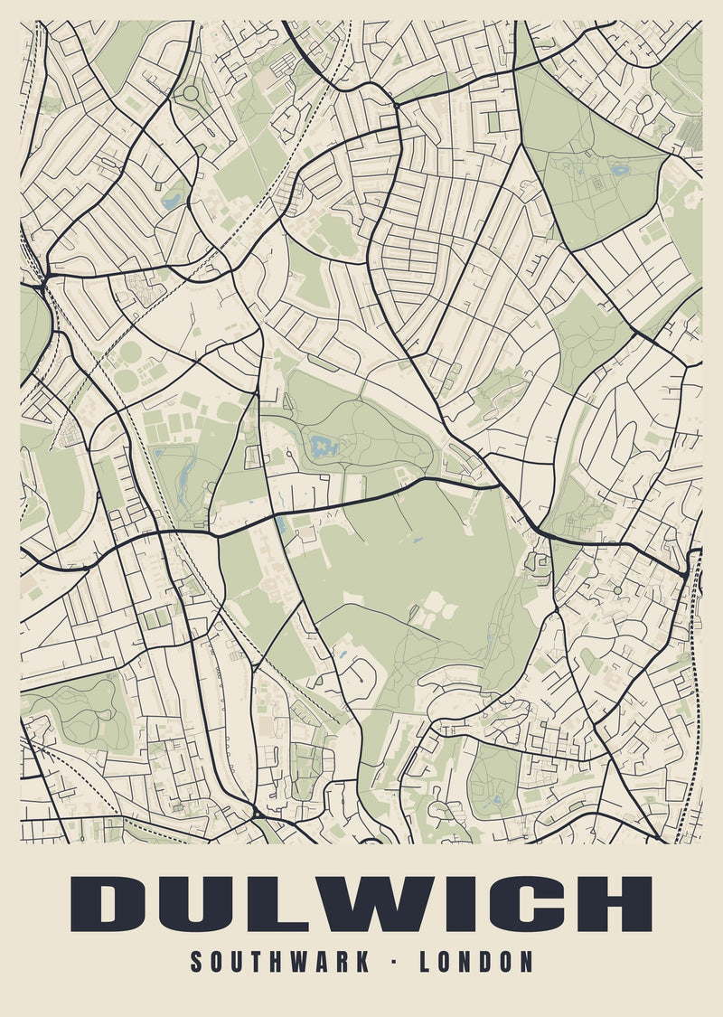 Dulwich Heritage Street Map Poster
