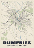 Street map poster of Dumfries, Dumfries and Galloway