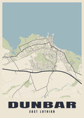 Street map poster of Dunbar, East Lothian