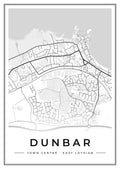 Street map poster of Dunbar town centre, East Lothian