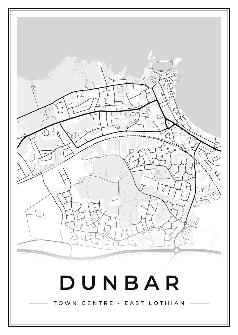Dunbar Town Centre Street Map Poster