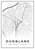 Street map poster of Dunblane town centre, Stirling