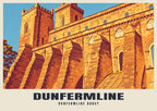 Dunfermline Abbey poster, Retro Railway style