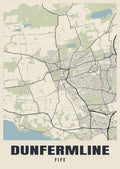 Street map poster of Dunfermline, Fife