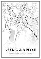 Street map poster of Dungannon town centre, County Tyrone