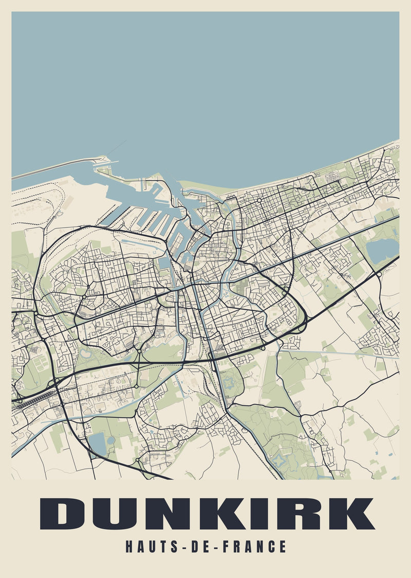 Dunkirk Street Map Poster