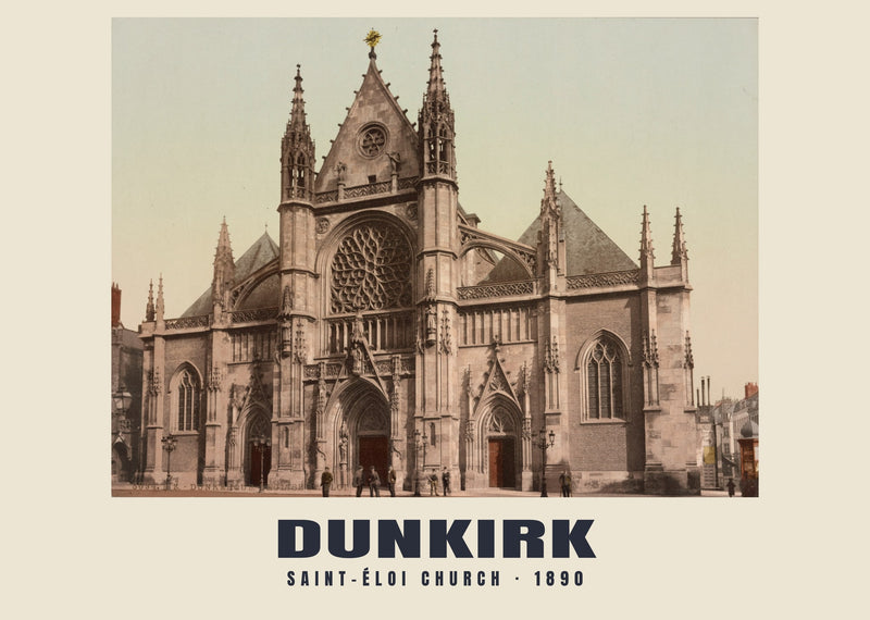 Saint-Éloi church, Dunkirk — 1890 · Vintage photochrom print