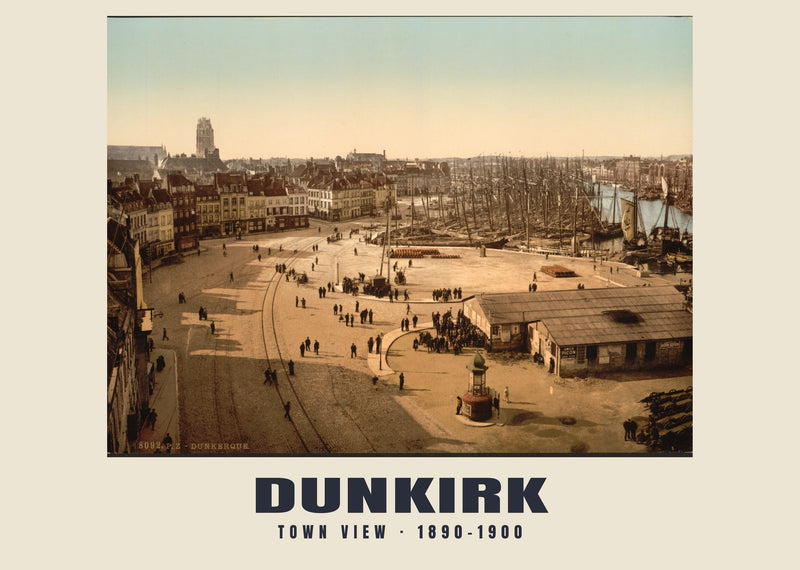 Town View, Dunkirk — 1890–1900 · Vintage photochrom print