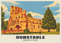 Dunstable Priory poster, Retro Railway style