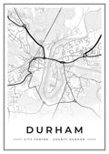 Street map poster of Durham city centre, County Durham
