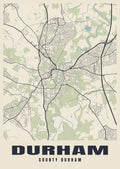 Street map poster of Durham, County Durham