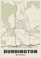 Street map poster of Durrington, Wiltshire