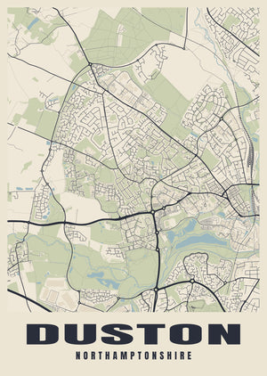 Duston Street Map Poster