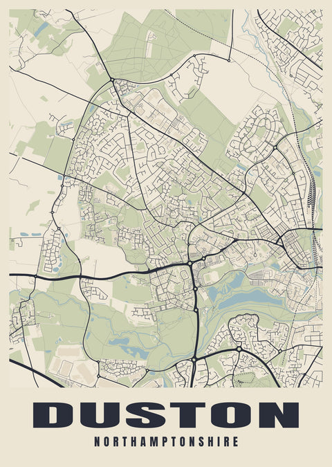 Duston Street Map Poster