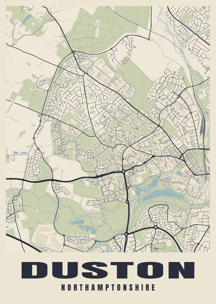 Duston Street Map Poster