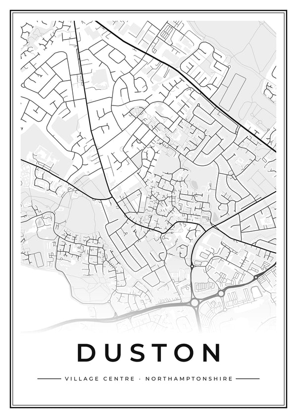 Duston Village Centre Street Map Poster