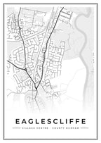 Street map poster of Eaglescliffe village centre, County Durham