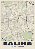 Heritage street map poster of Ealing, Ealing, London