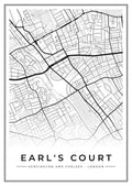 Street map poster of Earl's Court, Kensington and Chelsea, London