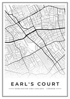Street map poster of Earl's Court, Kensington and Chelsea, London