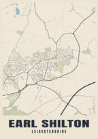 Street map poster of Earl Shilton, Leicestershire