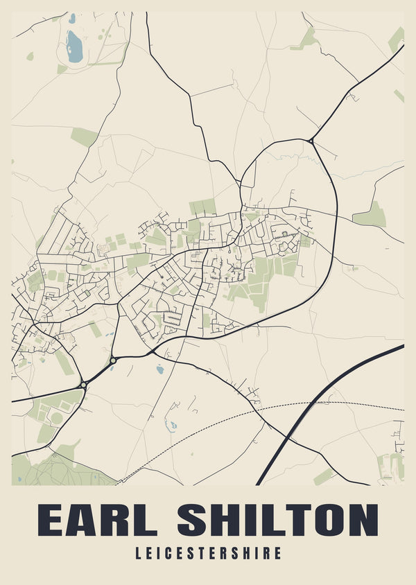 Earl Shilton Street Map Poster
