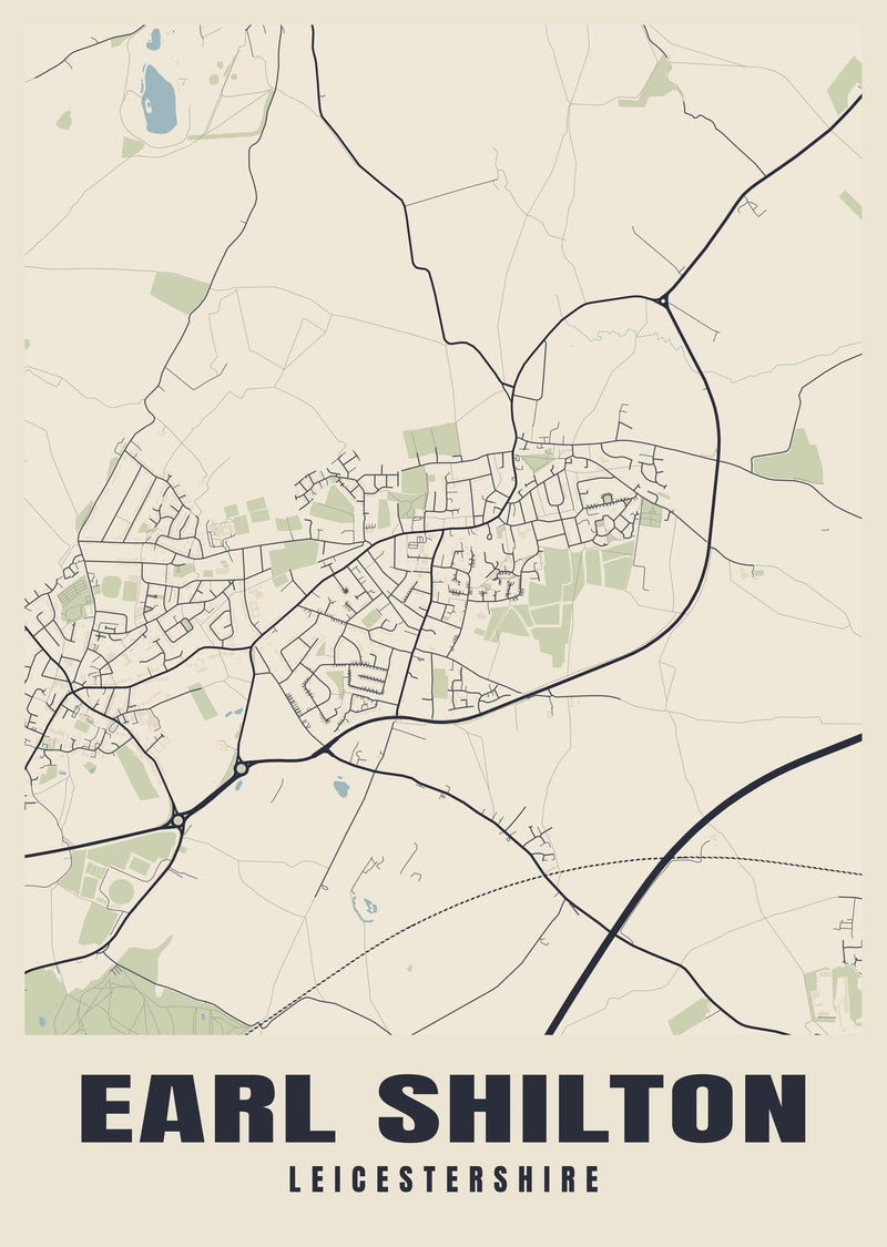 Earl Shilton Street Map Poster
