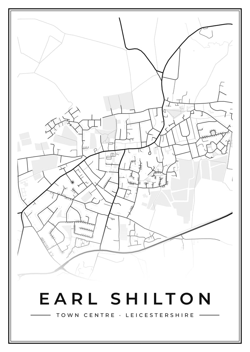 Earl Shilton Town Centre Street Map Poster