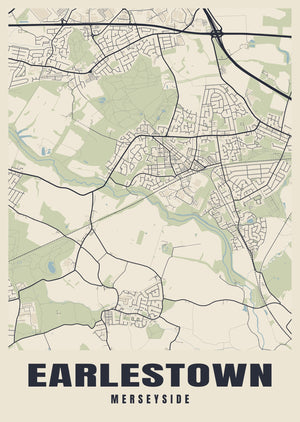 Earlestown Street Map Poster