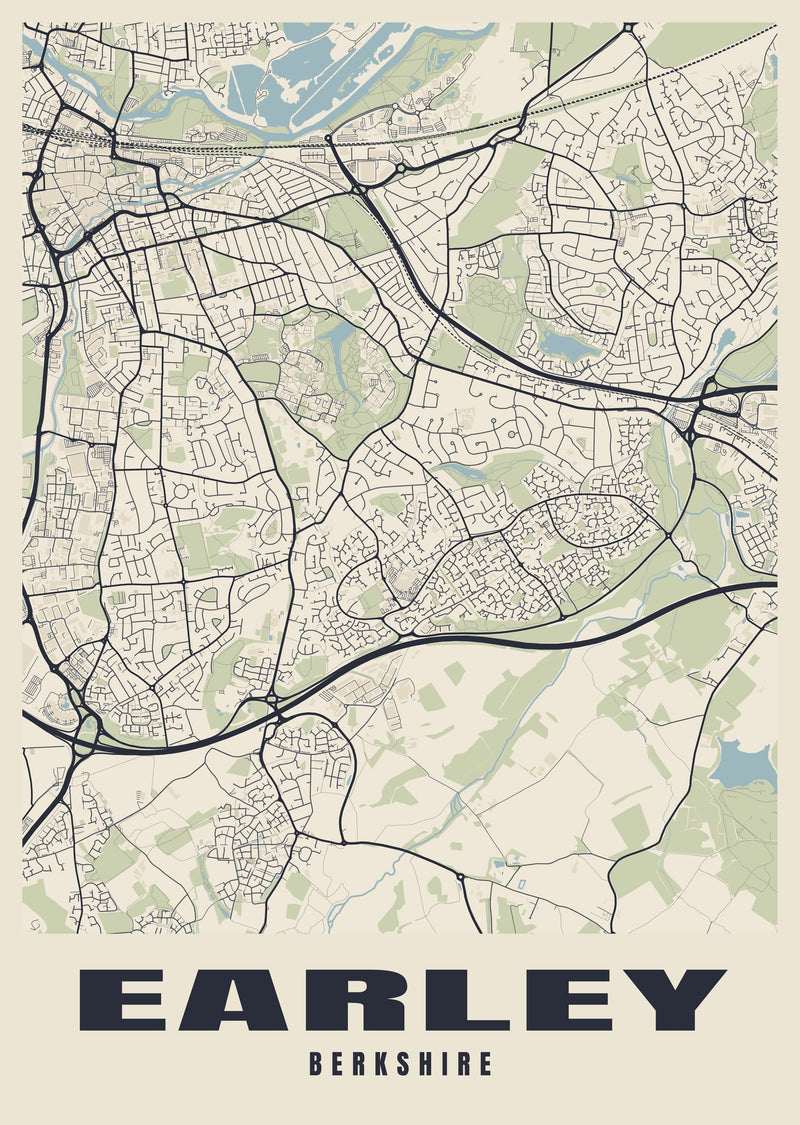 Earley Street Map Poster