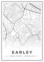 Street map poster of Earley town centre, Berkshire