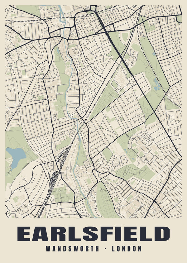 Earlsfield Heritage Street Map Poster