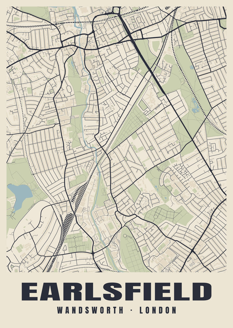 Earlsfield Heritage Street Map Poster